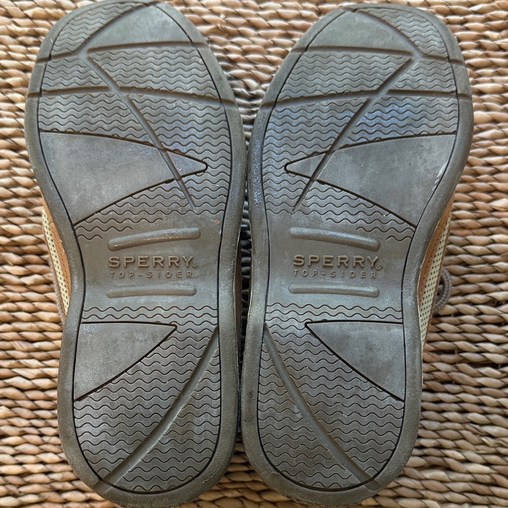 Sperry Leather Tan and Navy Boat Shoes - Picture 4 of 6